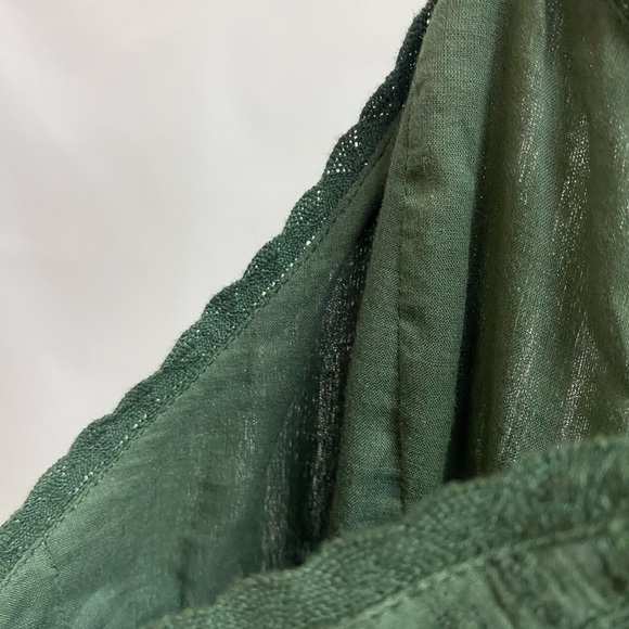 NWT BA&SH Ully Green Striped Textured Midi Dress Sleeveless Sz Lg Made In India - Picture 13 of 16